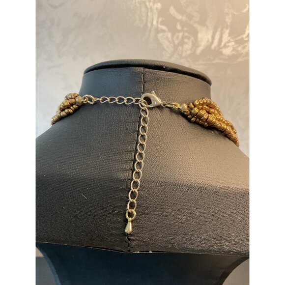 Boho Chic Multilayer Sea Bead Necklace With Sea Shell Chunks - Picture 3 of 5